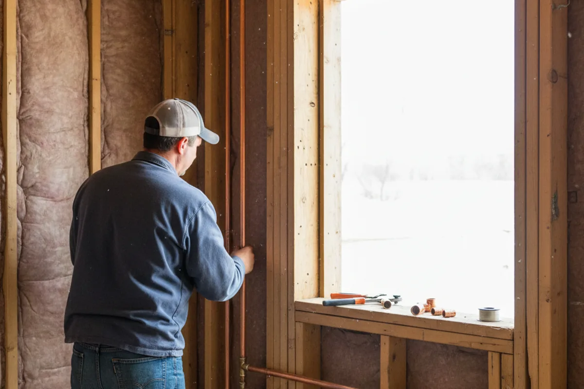 Licensed plumber running new copper supply lines in a Crystal Springs home